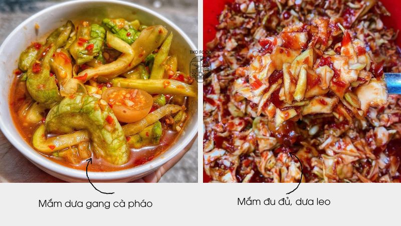 phân loại mắm dưa gang cà pháo